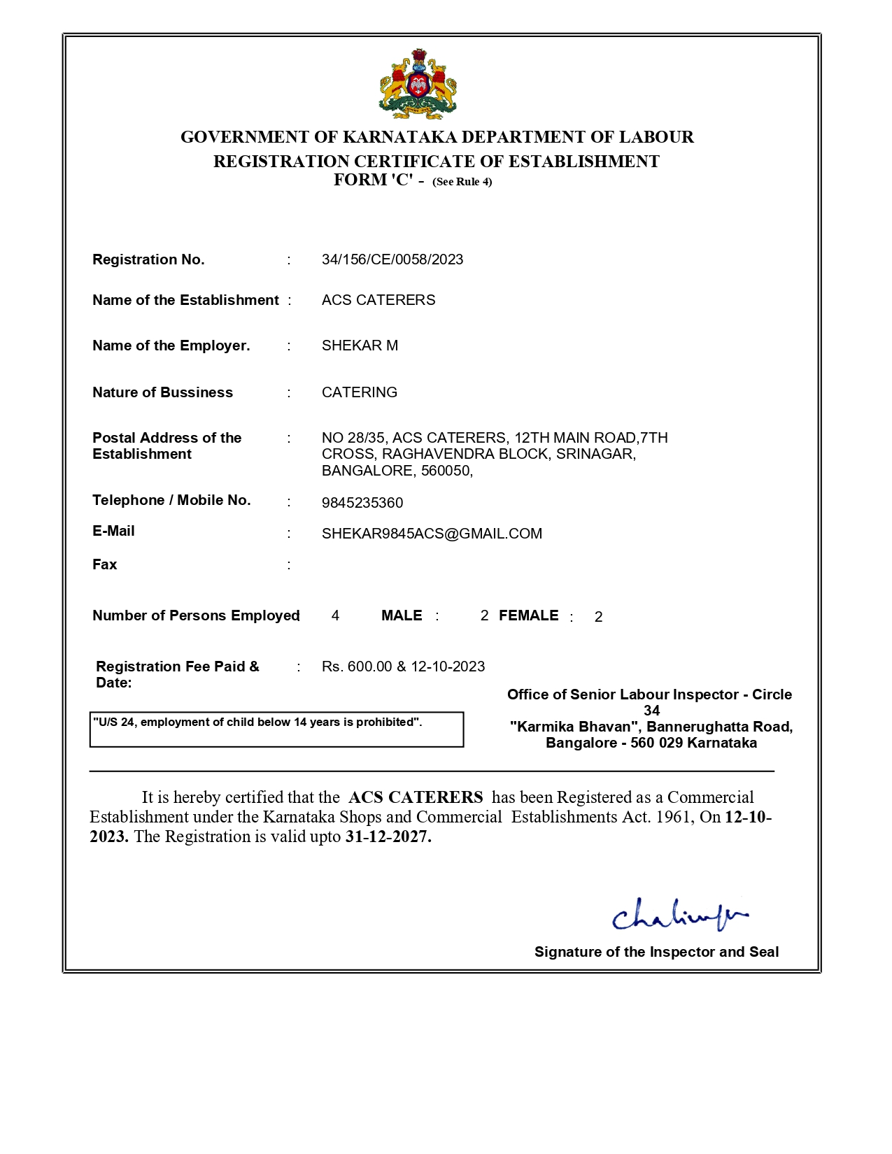 Shop and Establishment Registration in India